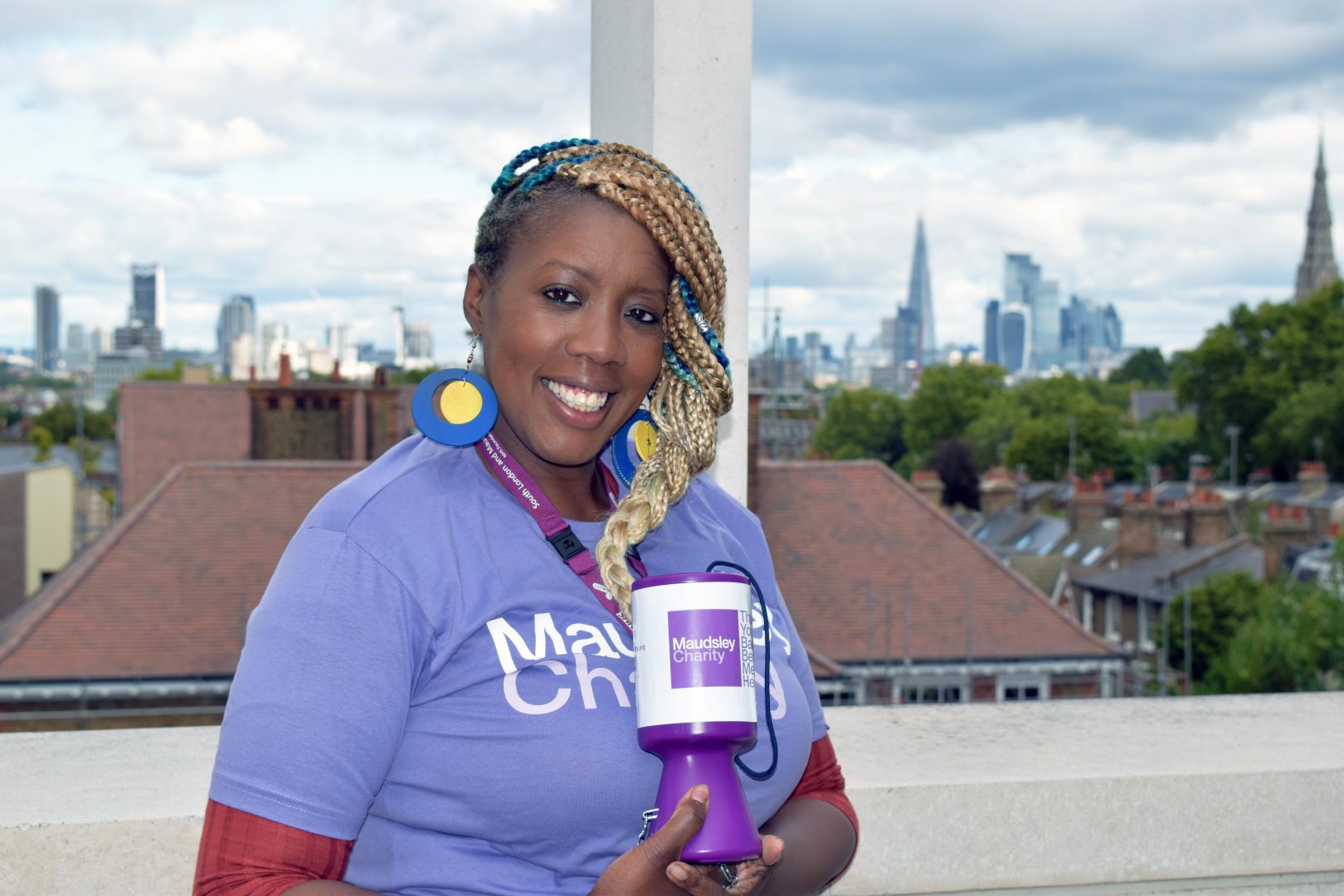 Sanda Johnson skydive fundraising for Maudsley Charity brand