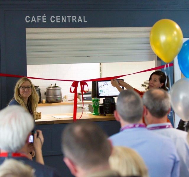 Cafe Central ribbon cutting