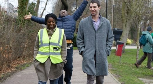 volunteer walking