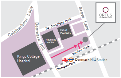 Map showing the location of ORTUS