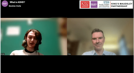 Two men on a video call, one shown beside the other.