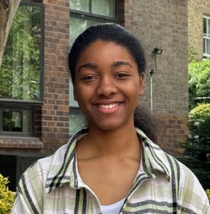 Portrait of a young black woman, smiling